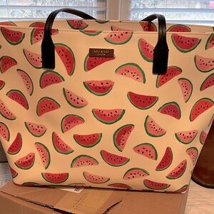 Kate Spade Cream and Red Shoulder Bag with Watermelon Design